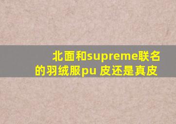 北面和supreme联名的羽绒服pu 皮还是真皮
